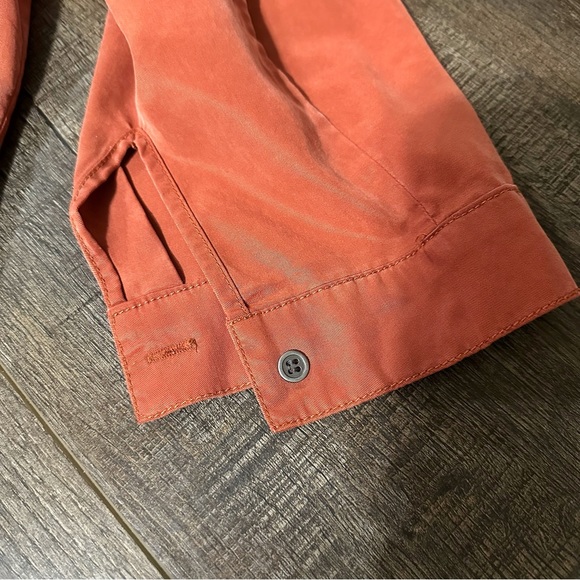 Dear John Rust Tunic Size Medium Deep V Button Down Long Sleeved Raw Hem… - Picture 5 of 9